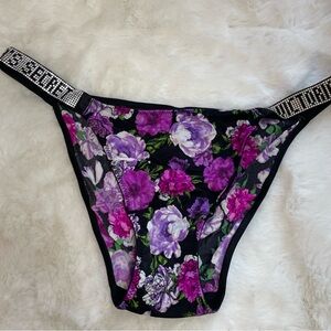 Victoria's Secret Kids Floral Bottoms - Purple and Black